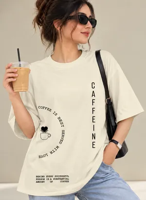 Coffee Cup | Oversized Drop Shoulder Tee | Unisex