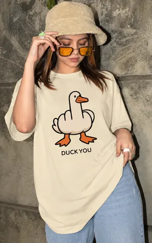 Duck You | Oversized Drop Shoulder Tee | Unisex