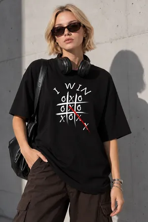 I Win | Oversized Drop Shoulder Tee | Women