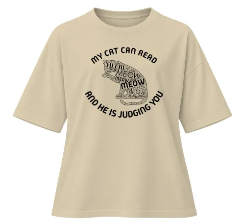 My Cat Is Judging You | Oversized Drop Shoulder Tee