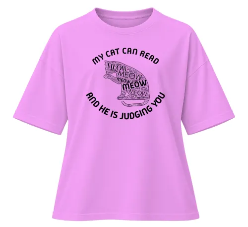 My Cat Is Judging You | Oversized Drop Shoulder Tee