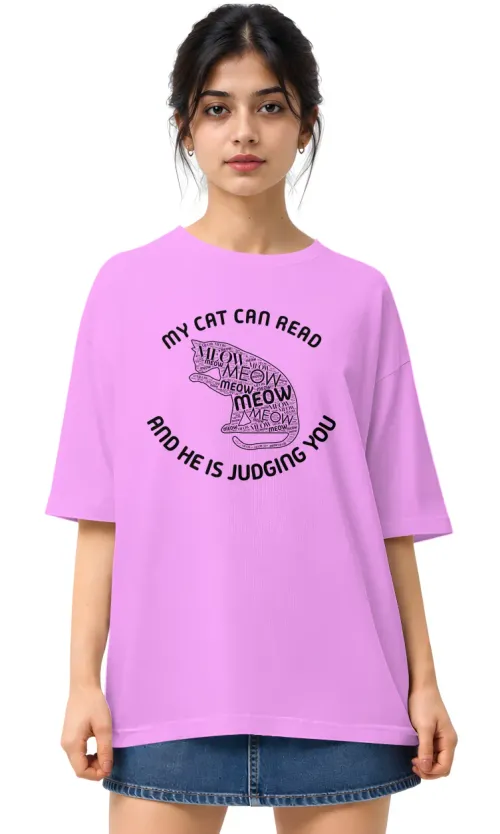 My Cat Is Judging You | Oversized Drop Shoulder Tee