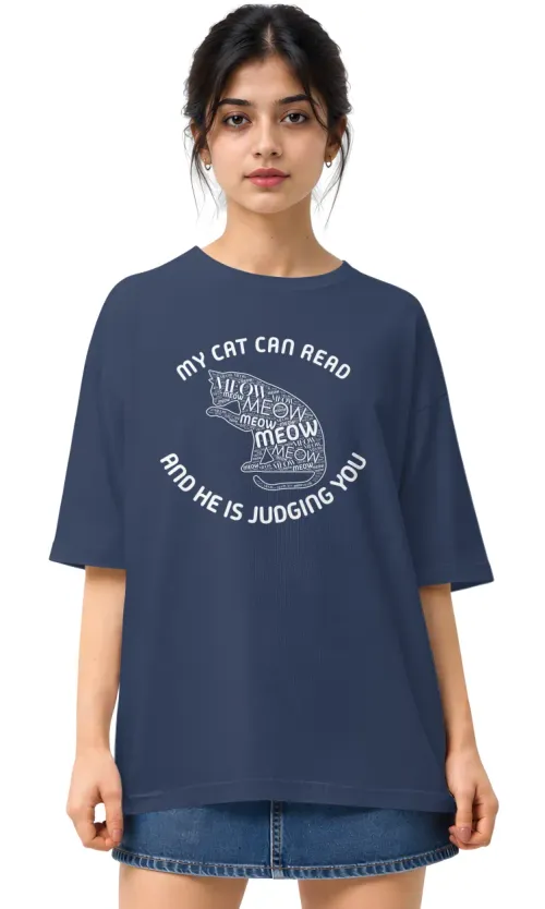 My Cat Is Judging You | Oversized Drop Shoulder Tee