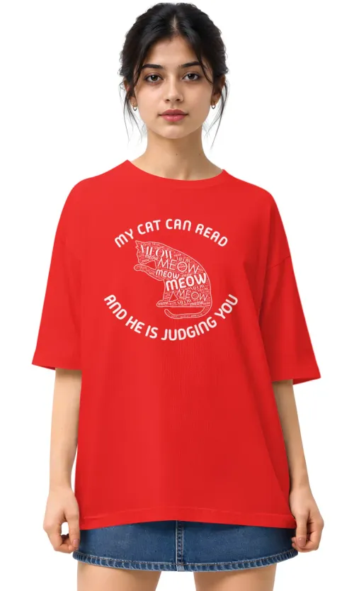 My Cat Is Judging You | Oversized Drop Shoulder Tee