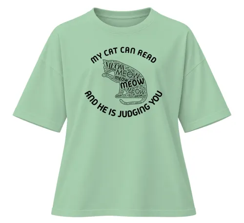 My Cat Is Judging You | Oversized Drop Shoulder Tee