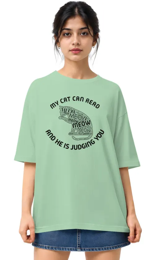 My Cat Is Judging You | Oversized Drop Shoulder Tee