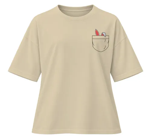 Pocket Bunny | Oversized Drop Shoulder Tee