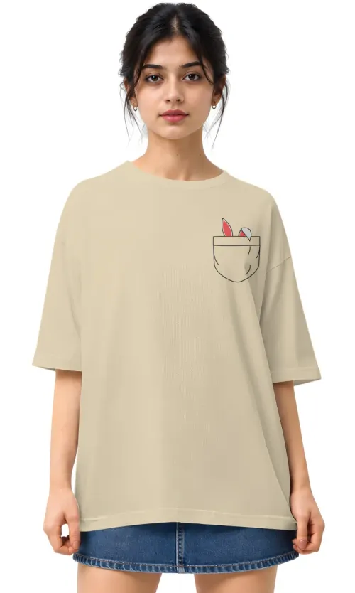 Pocket Bunny | Oversized Drop Shoulder Tee