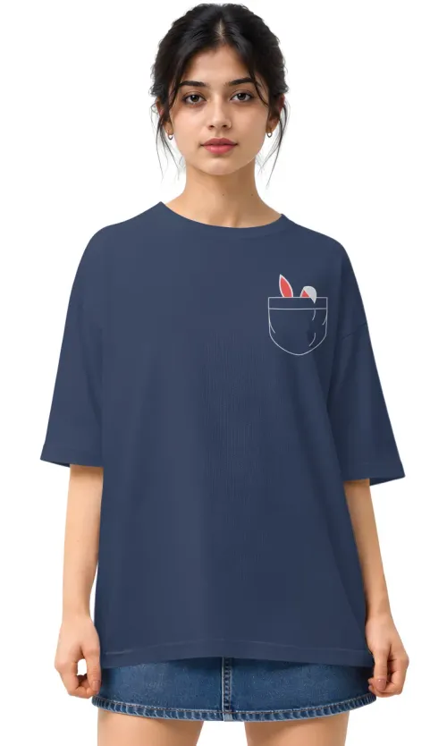 Pocket Bunny | Oversized Drop Shoulder Tee