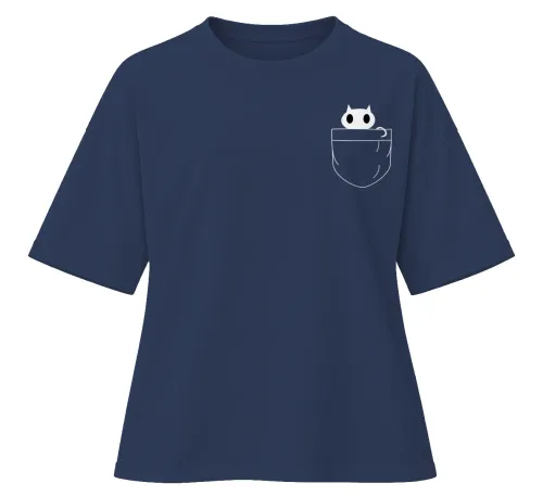 Pocket Cat | Oversized Drop Shoulder Tee