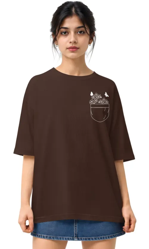 Pocket Flowers | Oversized Drop Shoulder Tee