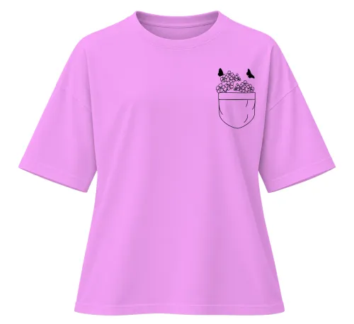 Pocket Flowers | Oversized Drop Shoulder Tee