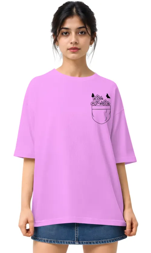 Pocket Flowers | Oversized Drop Shoulder Tee