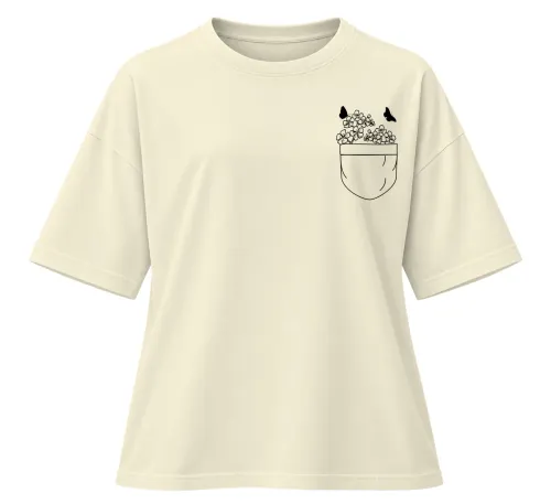 Pocket Flowers | Oversized Drop Shoulder Tee