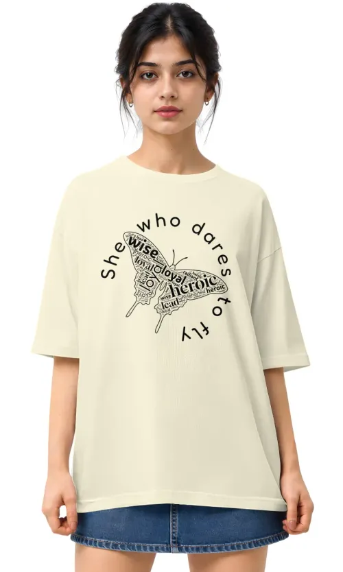 She Who Dares To Fly | Oversized Drop Shoulder Tee