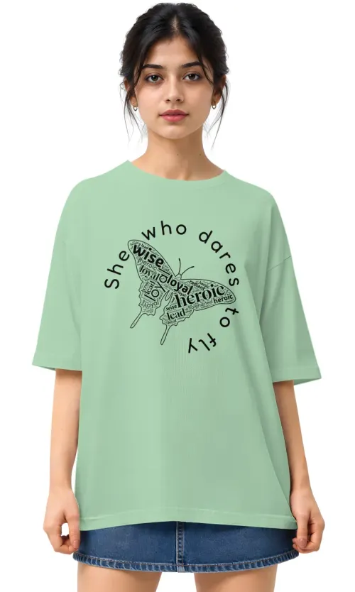 She Who Dares To Fly | Oversized Drop Shoulder Tee