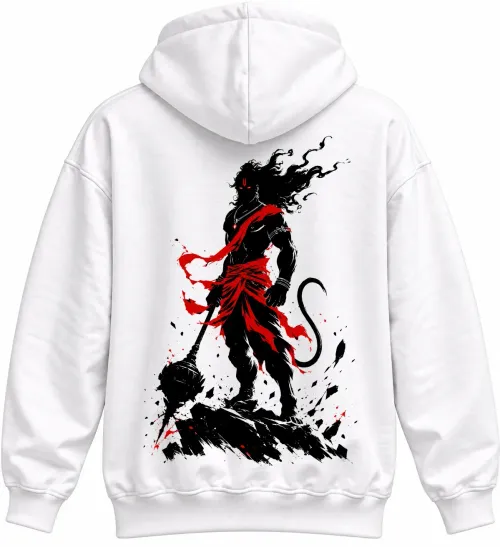 Lord Hanuman - The Ramayana | Oversized Cotton Hoodie | Women